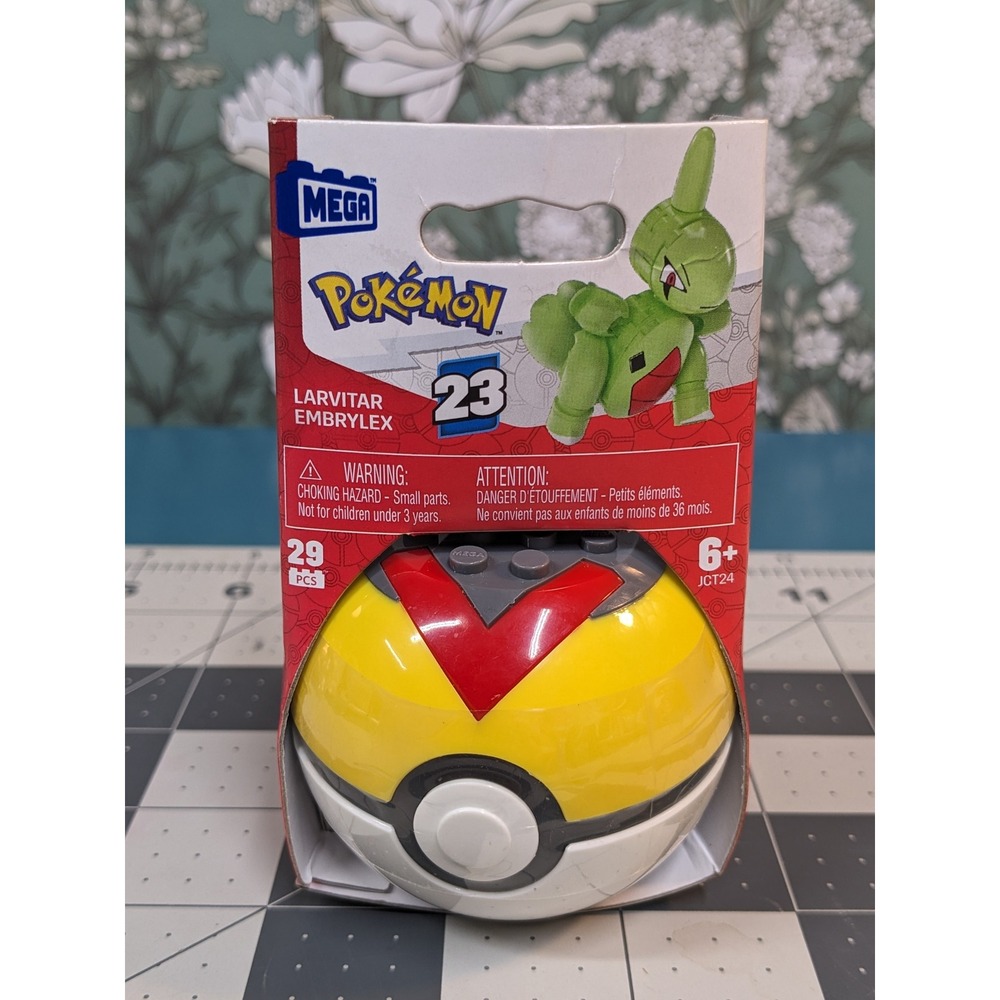 Mega Pokemon Larvitar Building Set JCT24 Series 23 Repeat Ball 29 Pcs New